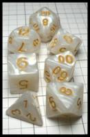Dice : Dice - Dice Sets - QMay White Swirl with Yellow Numerals - Amazon 2023
